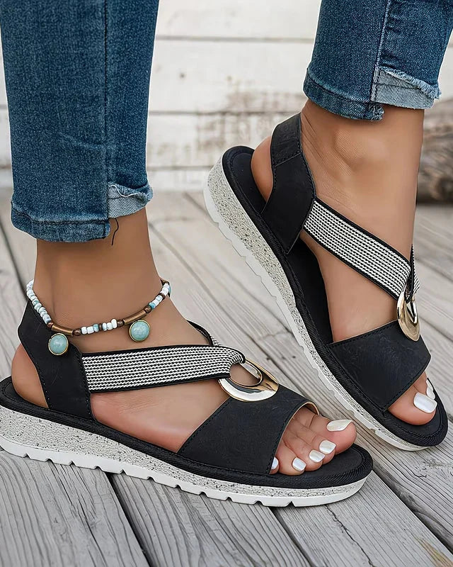 Brooke - Flat Sandals With Metal Buckle