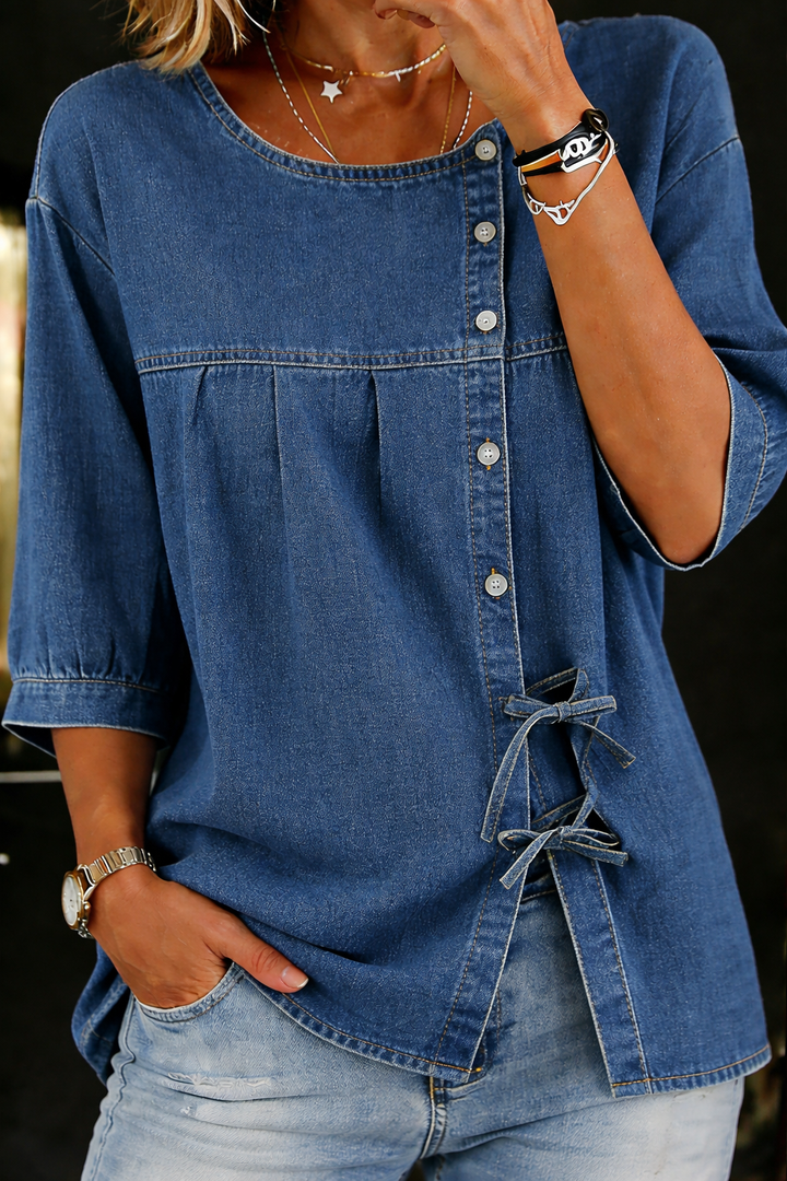 Brielle - Long Vintage Denim Blouse