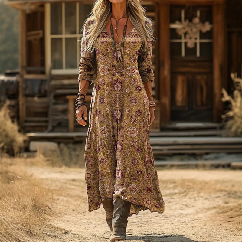 Violet - Casual Long Sleeve Dress Inspired by Vintage