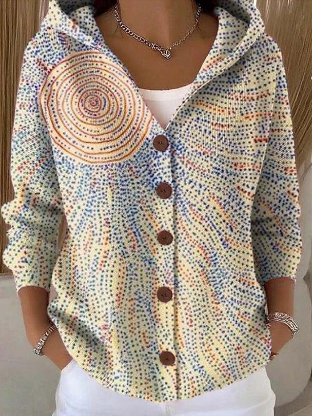 Evelyn | Printed Hooded Cardigan