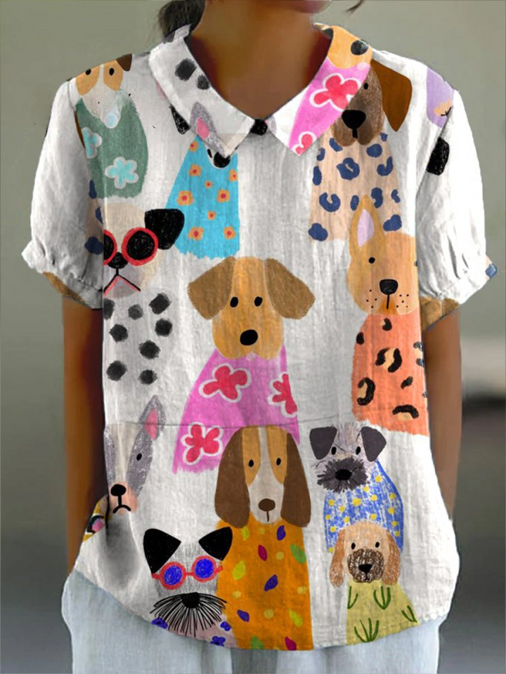 Aubrey - Dog Print Blouse