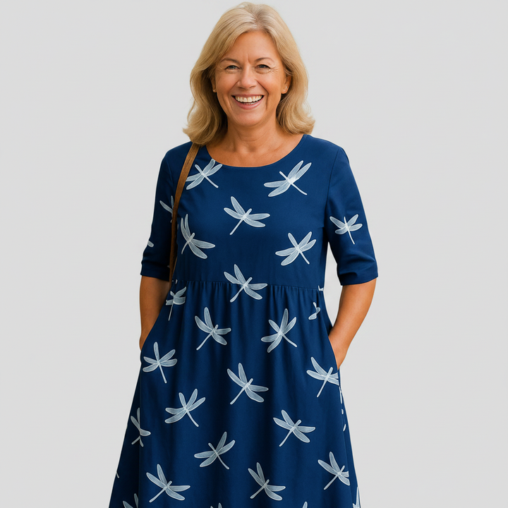 Zoe - Navy Midi Dress