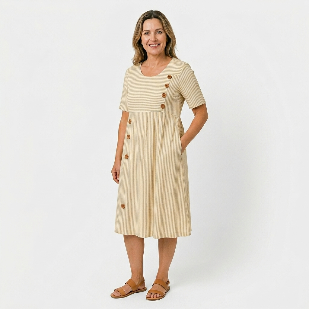 Ruby - Striped Midi Dress