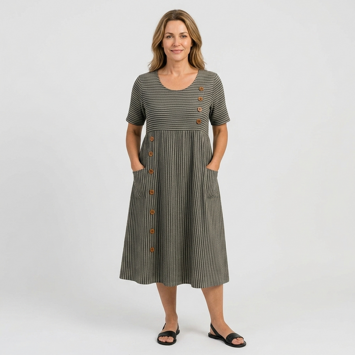 Ruby - Striped Midi Dress