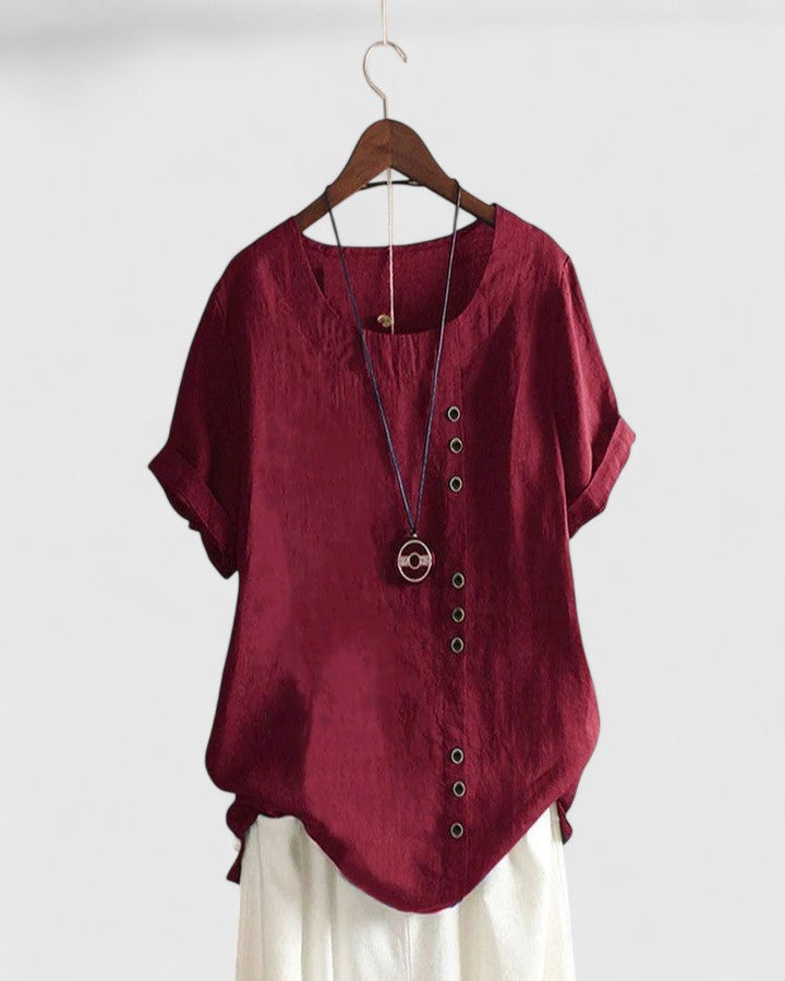 Brooke - Comfortable Short Sleeve Blouse