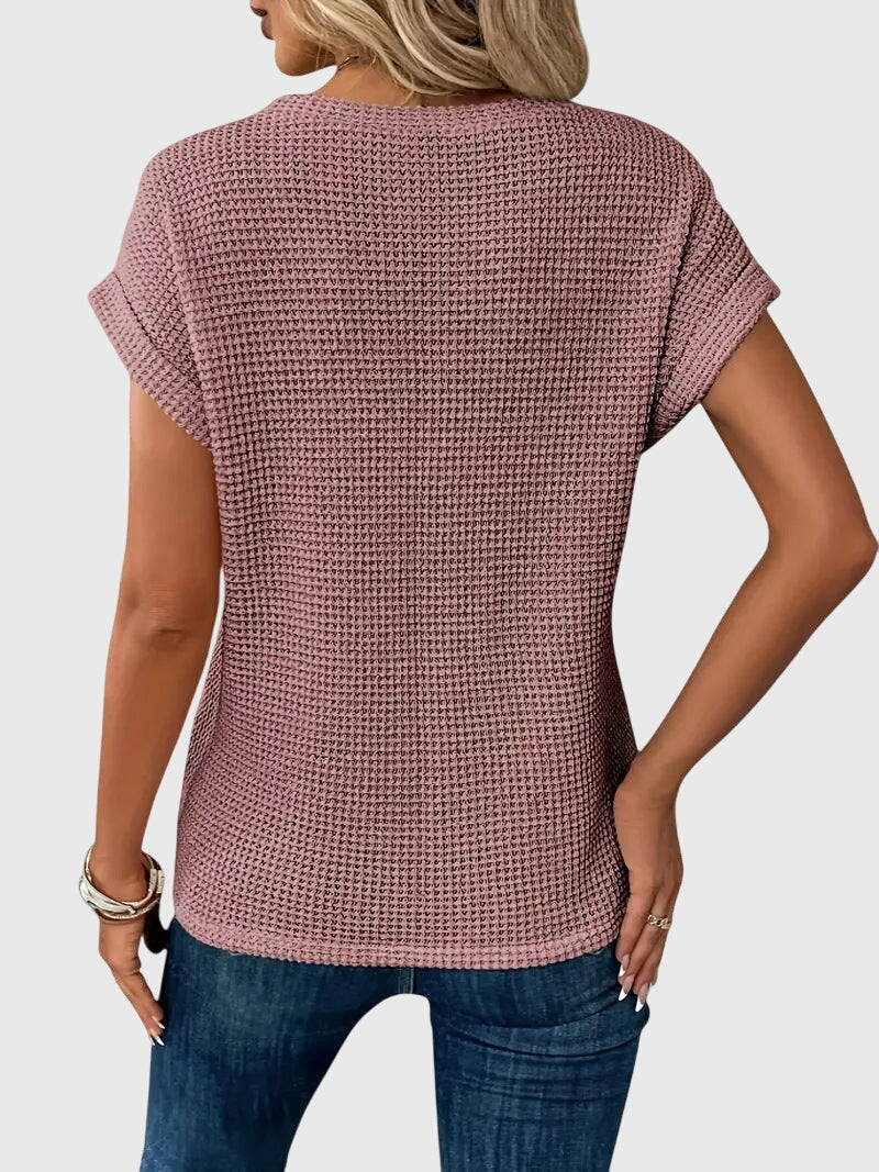 Grace - Elegant Blouse with Crew Neck